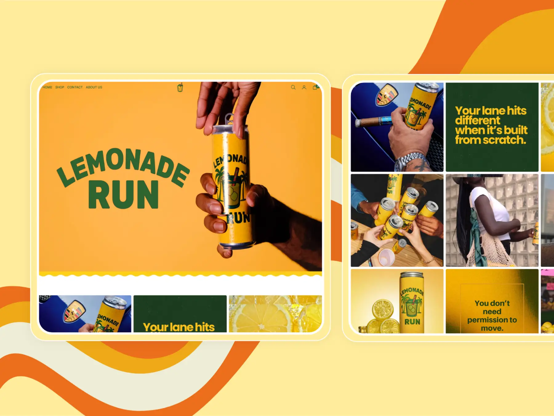 Lemonade Run store — homepage screenshot 2