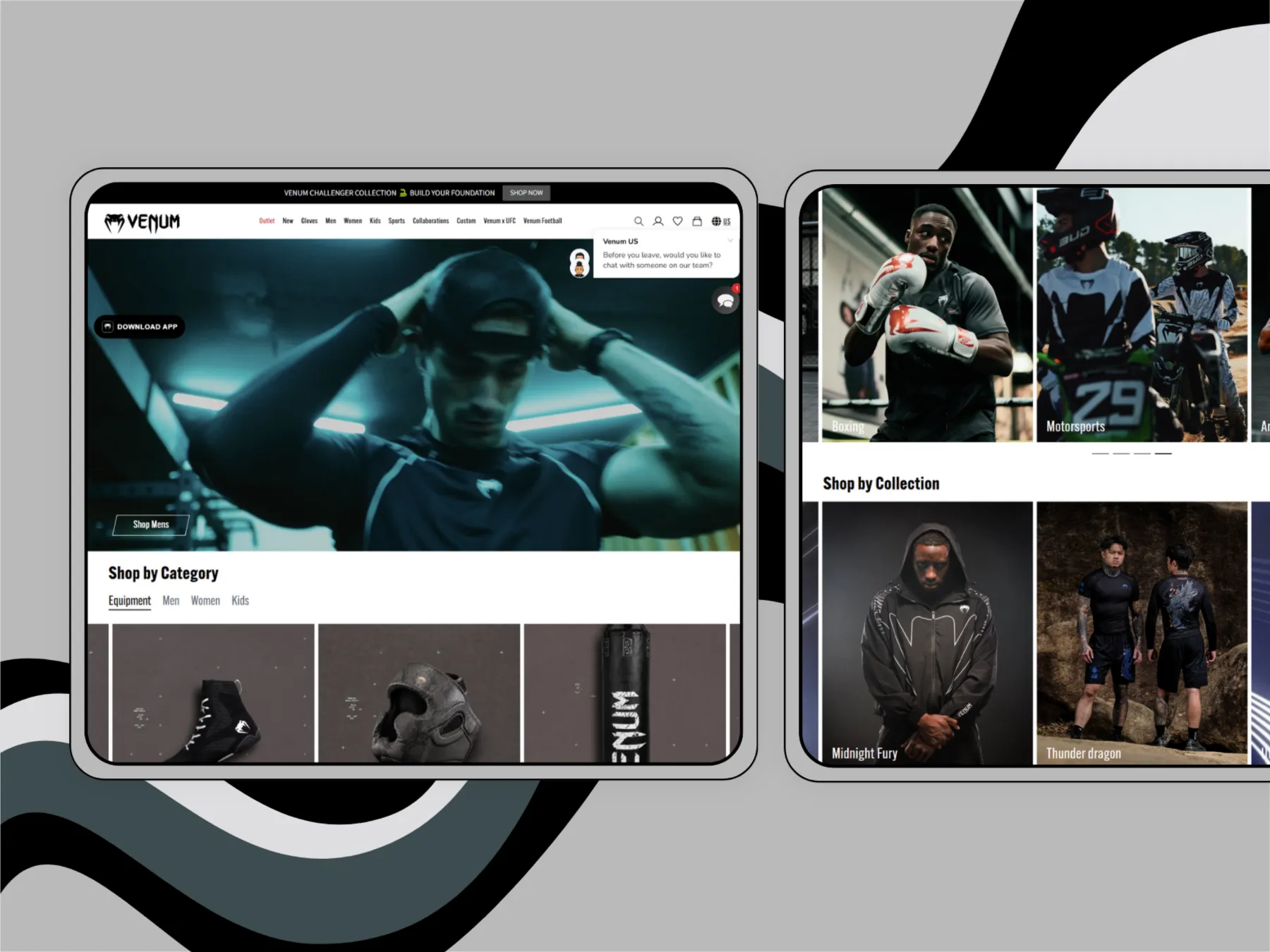 Venum store — homepage screenshot 2